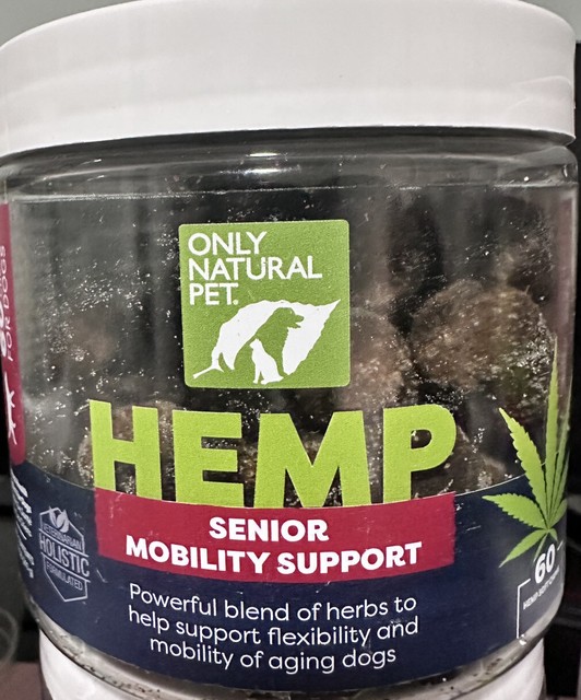 Only Natural Pet Hemp Senior Mobility Support 60 Soft Chews 12 2022 for