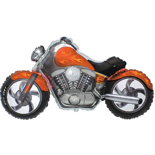 MOTORRAD CUSTOM ORANGE HARLEY DAVIDSON STYLE MOTORRAD BIKE FLEXMETAL BALLON! - Bild 1 von 1