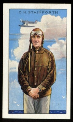 Tabakkarte, Gallaher, CHAMPIONS, mit Bildunterschrift, 1. 1935, GH Stainforth, Pilot, #38