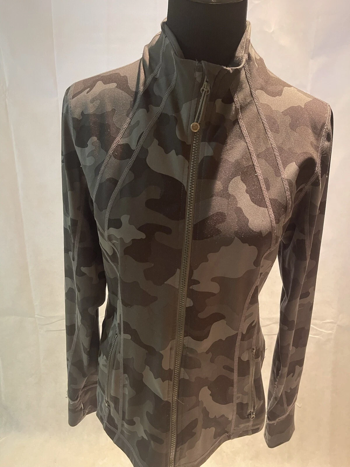 yogalicious lux camo full zip activewear thumbholes jacket