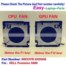New For DELL Precision 5690 COOLING FAN R L 0WX3YR 0XD5G6