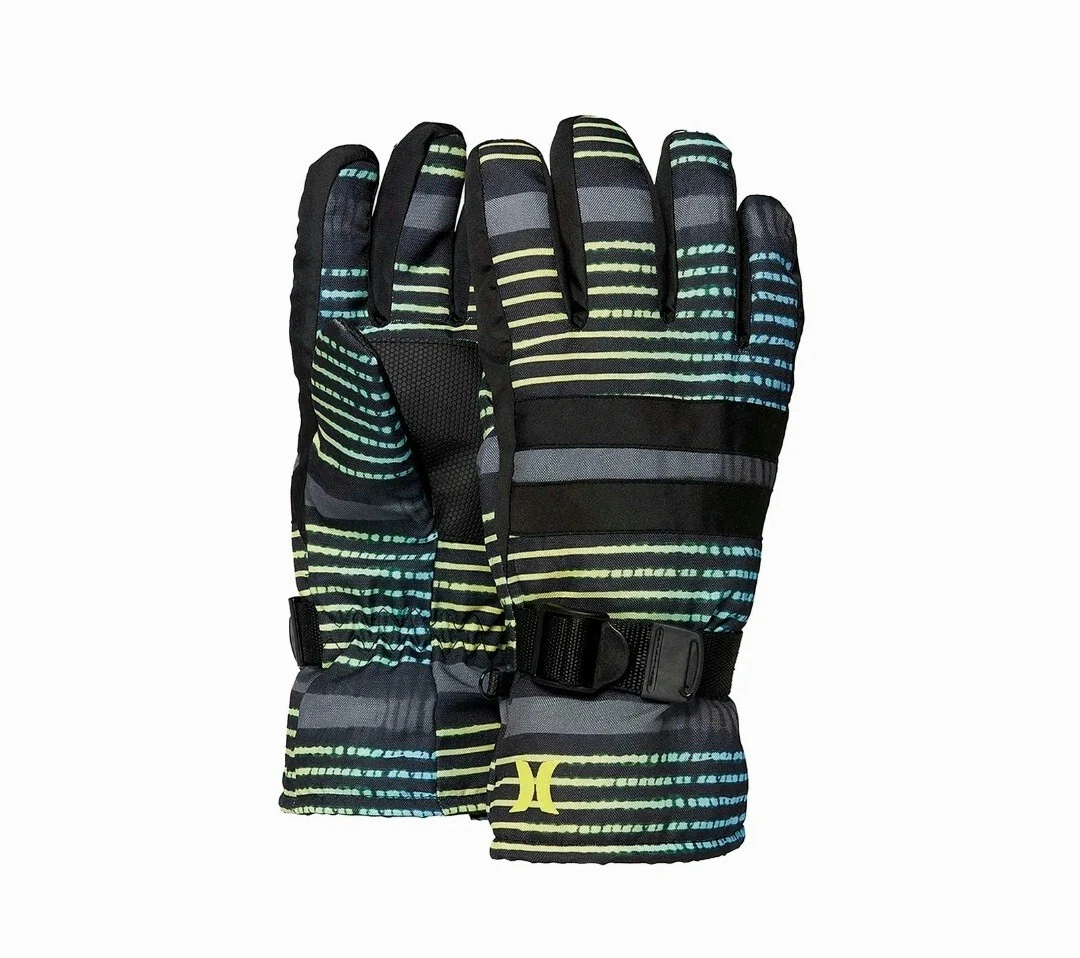 Hurley Heat Block Water Resistant Adjustable Breathable Snow Gloves Size L/XL