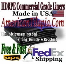 Pond liner 30 Mill-HDRPE Strong  16x16 15x25 20x20 30x30 25x30 40x40 (K9)