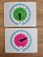 Waddingtons AIR CHARTER Board Game 1970 - SPARE PARTS - PINK & GREEN FUEL GAUGES