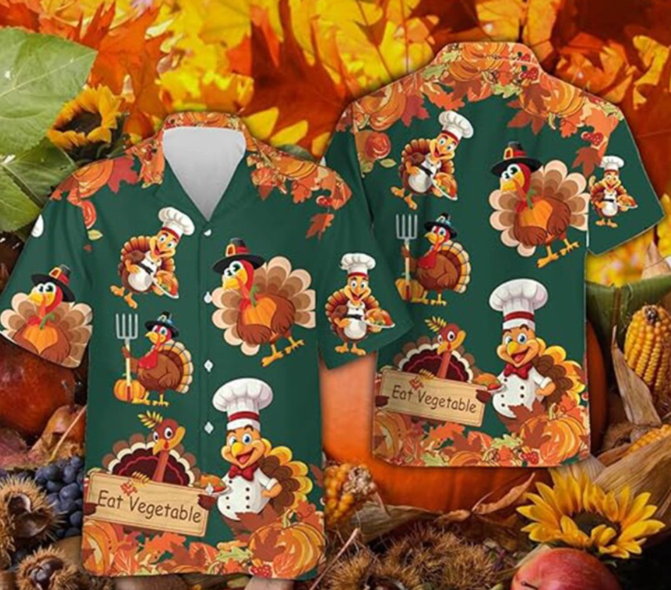 Chef Turkey Hawaiian Shirt, Eating Thanksgiving Day Thanksgiving Gift