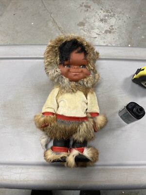 Vintage / 12'' Inuit Doll /  Arctic Circle Enterprises / Real Fur