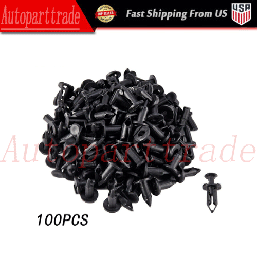 100pcs NEW ATV Retainer Clips Push Pin Splash Guard Body Panel For Honda 8mm - Picture 1 of 7
