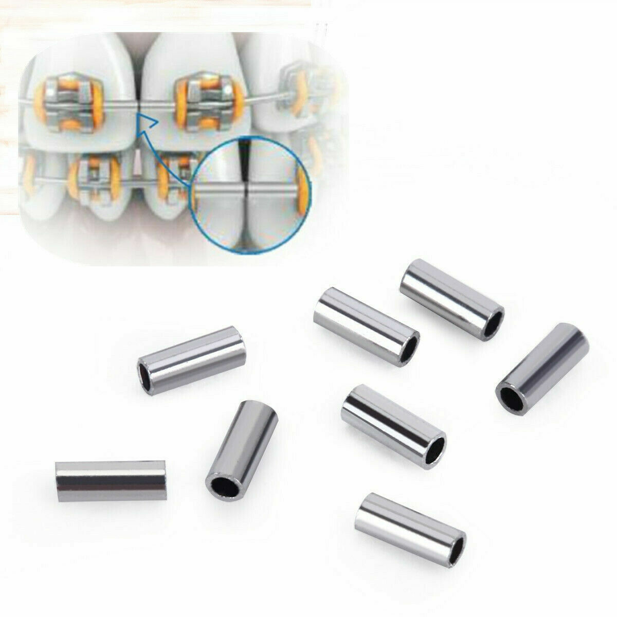 Dental Orthodontic Crimpable Mini Stops Large 0.8mm for Round Arch Wire