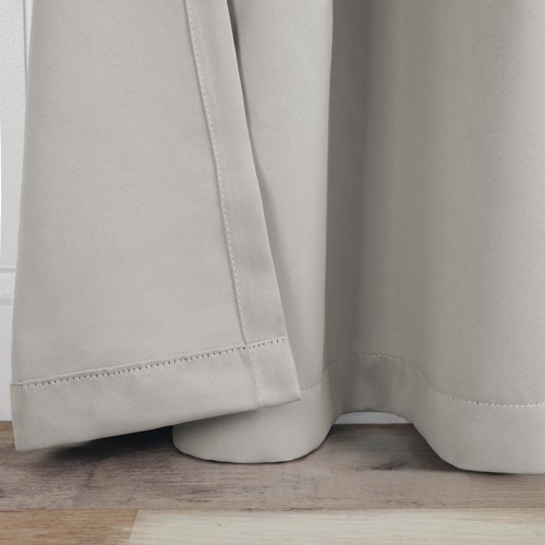 Solid Classic Polyester Modern Wrinkle & Shrink Resistant Blackout Curtain Set - Picture 22 of 94