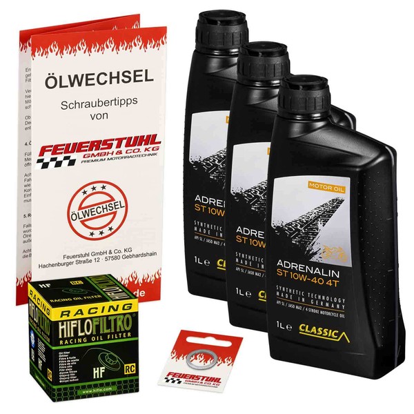 Honda CBR 600 RR (PC40) 07-16, Classic 10W40 ÖL + Hiflo Racing ÖLfilter, MotoröL-image