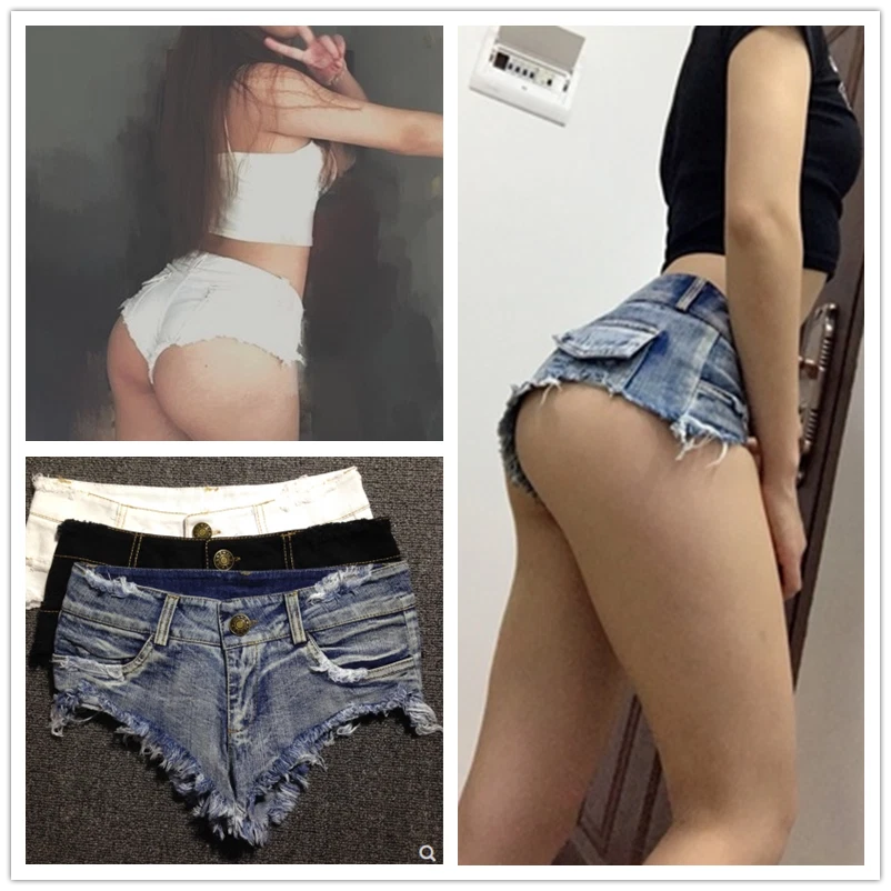 Women Denim Mini Hot Pants Sexy Shorts Low Waist Jeans Ripped Clubwear Dance