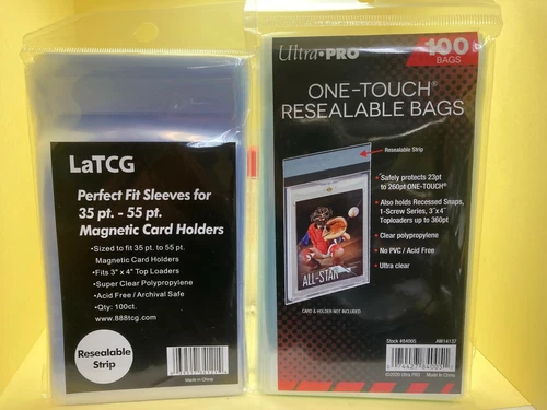 100 Ultra.Pro One-Touch Resealable Bags(75pt to 260pt) + 100 LaTCG(35pt~55pt)