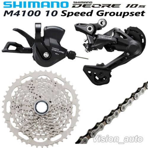 Shimano DEORE M4100 M4120 Groupset 10 Speed Rear Derailleur Shifter Cassette 46T - Picture 1 of 12