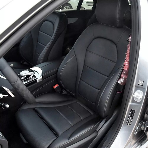 Für 2014-2020 Mercedes-Benz C-Klasse Fahrer Unten Sitzbezug W205 - Leder Schwarz - Picture 7 of 10