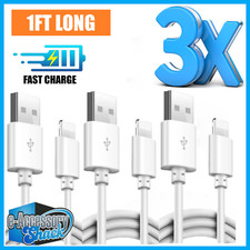 3 PACK 1ft Fast Charger Charging Cables For iPhone 14 13 12 11 X XR Plus Pro Max