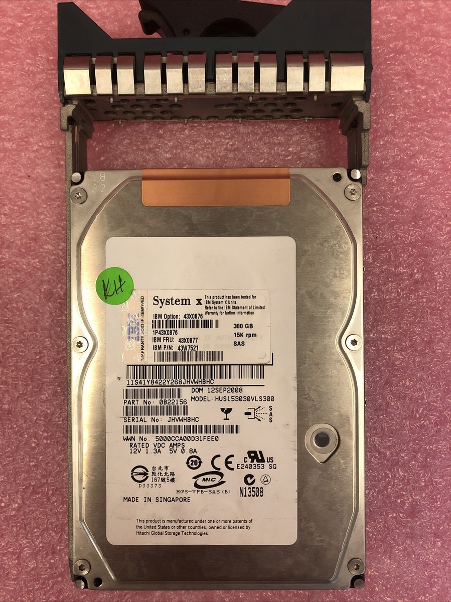 IBM 43?X 0877‐300?GB 15?K 3.5インチSAS 6?Gb / s HSハードドライブ 43X0877 IBM 300GB 15K 6G SAS 3.5