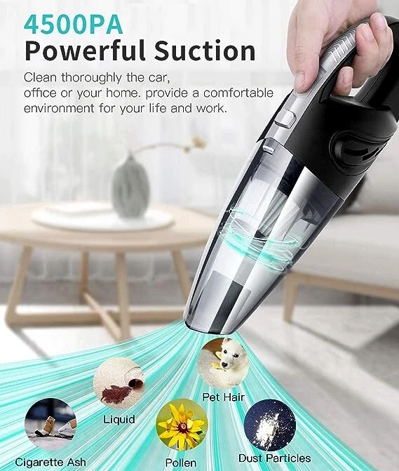 Powerful Car Vacuum Cleaner, Portable Wet&Dry Handheld strong Suction Car Vacuum - Image 4 of 4
