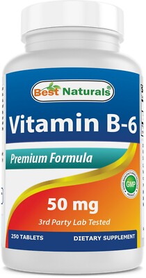 Best Naturals Vitamin B-6 50 mg 250 Tablets  