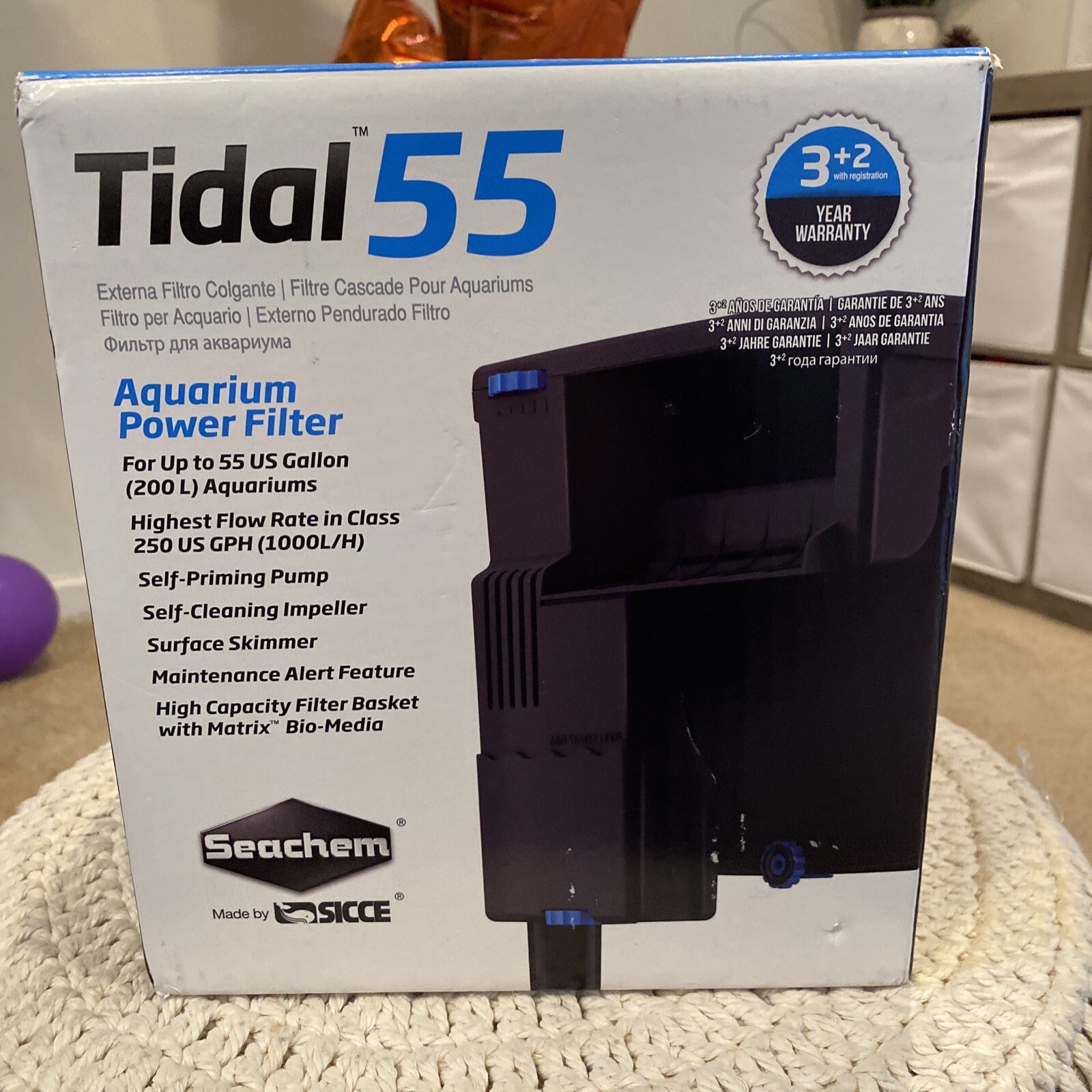 SeaChem Large Aquarium Fish Tank Filter, Tidal 55 Gallon (200 Liters