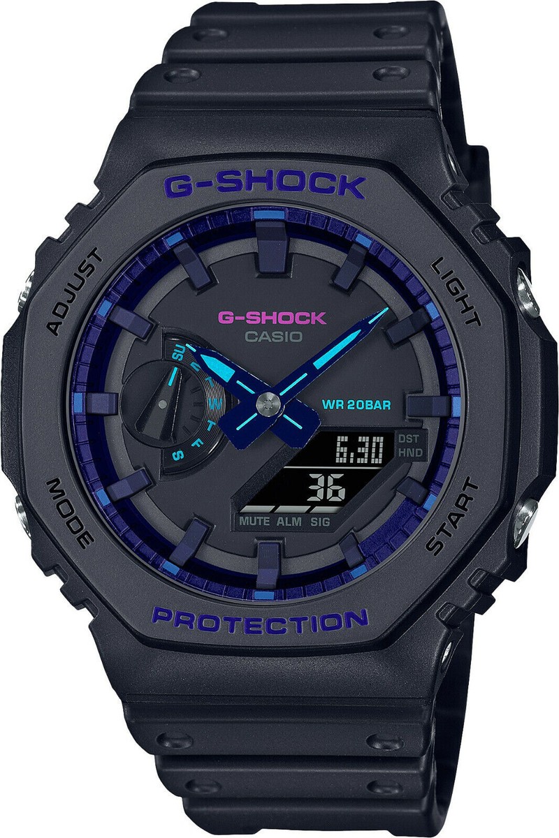 NEW Casio G-Shock Men's Black Watch - GA2100VB-1A Casioak Blue