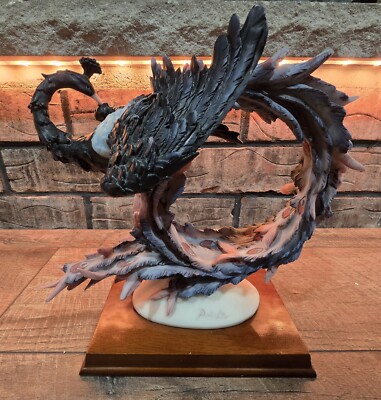 Montefiori Collection Pruning Peacock Handcrafted Resin Artist Signed Figure