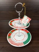 Nice Holly Hobbie Tiered Holiday Tidbit Tray In Box