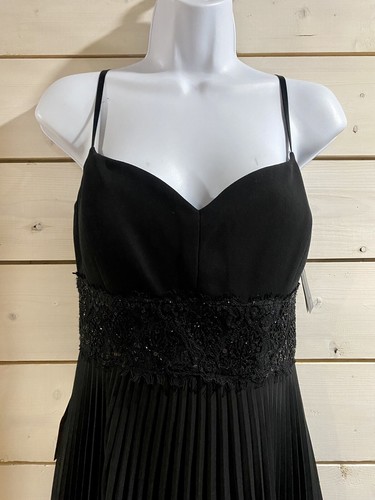 Neu mit Etikett Ann Taylor schwarz Cocktailkleid Perlen formell Größe 10 plissiert Akkordeon SCHÖN - Bild 2 von 4