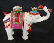 Feng Shui Bejeweled Elephant Statue Carrying Ru Yi