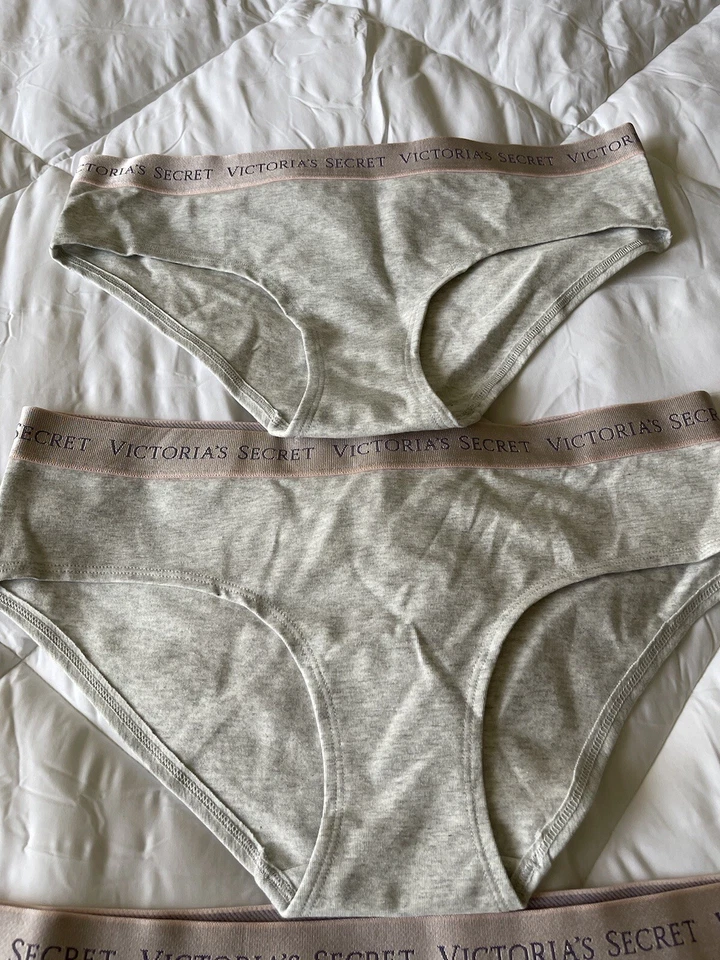 Victoria’s Secret Bragas LOTE DE 4 Algodón Logo Hiphugger Mujer’s Grandes Nuevas Sin Etiquetas Foto 3 de 4