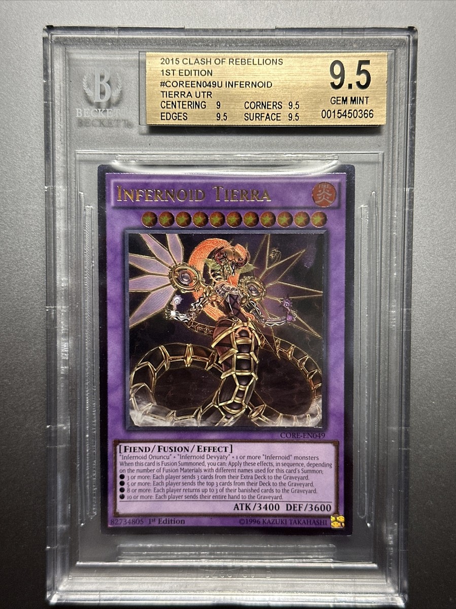 Yugioh 1x Infernoid Tierra CORE-EN049 Ultimate Rare BGS 9.5 1st