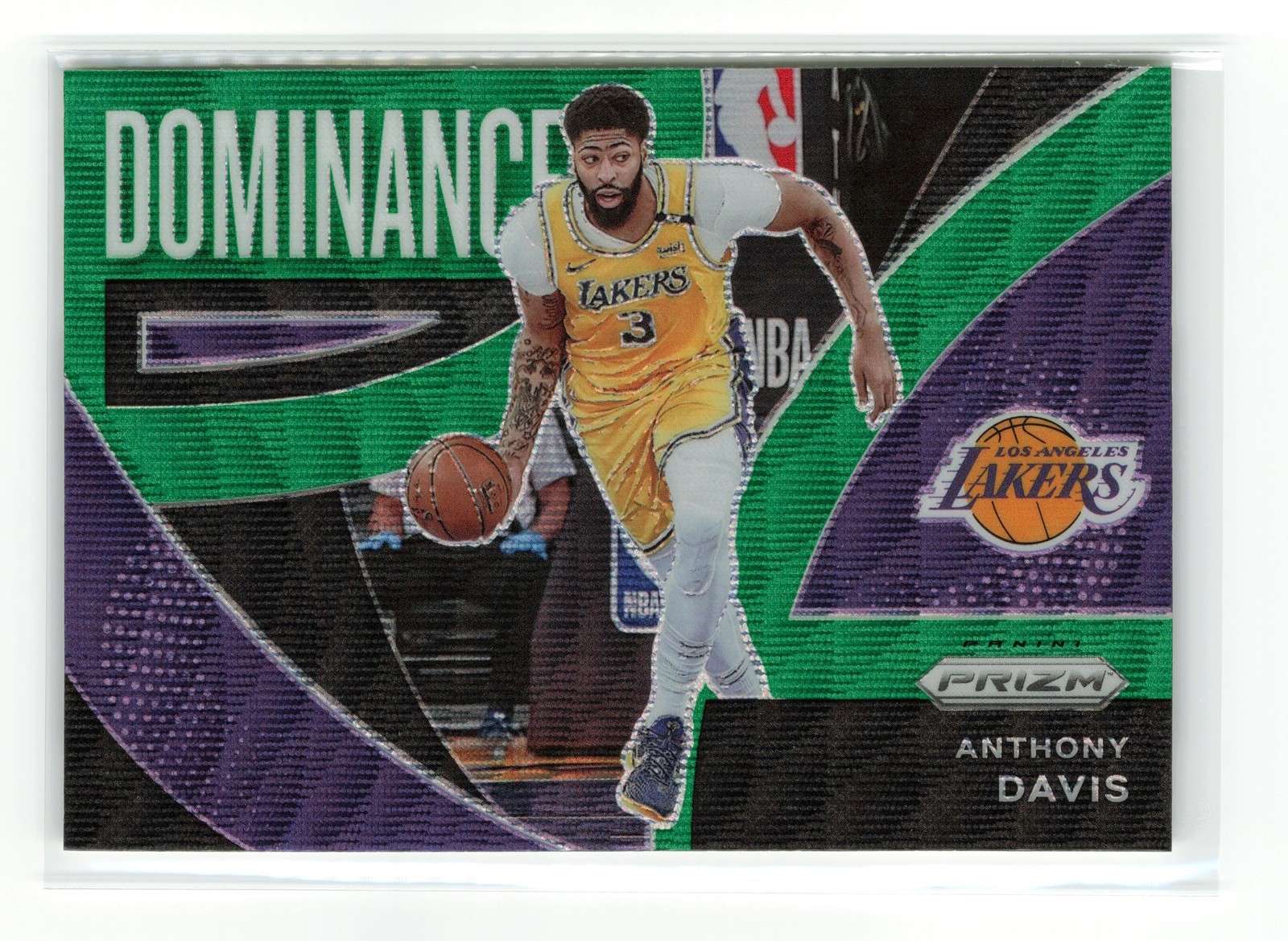 ANTHONY DAVIS #20 2021-22 PANINI PRIZM LAKERS Green Wave Dominance