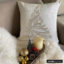 White Holiday D cor Throw Pillow Cover Holiday Velvet Pillowcase - Crystal Pine
