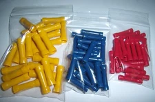 75 PK 10-12 14-16 18-22 Gauge Vinyl BUTT Connectors 25 PCS Each Terminal Barrel