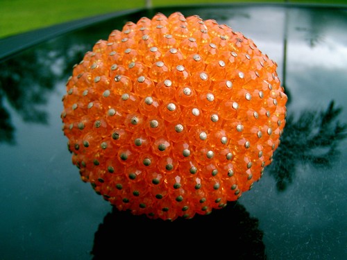 VINTAGE PINNED JEWELED FRUIT ORANGE (C) TAKE A LOOK - Picture 3 of 3
