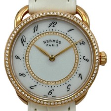 Hermes Arceau AR13.471 White Pink Gold Quartz Women's Watch Used
