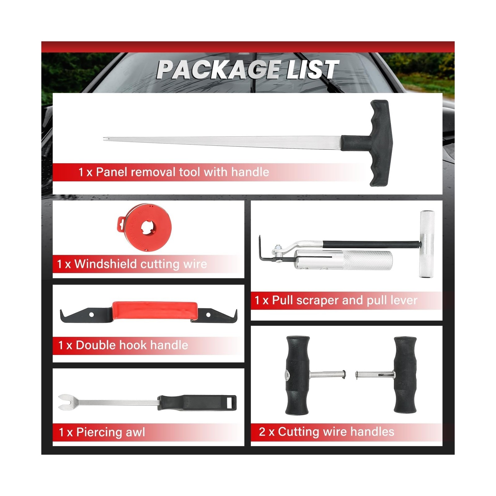 DASBET 7-Piece Windshield Removal Tool Kit for Classic Vintage Car,... Fast Ship