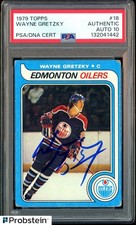 Wayne Gretzky HOF Signed 1979-80 Topps Hockey #18 RC Rookie PSA/DNA 10 AUTO
