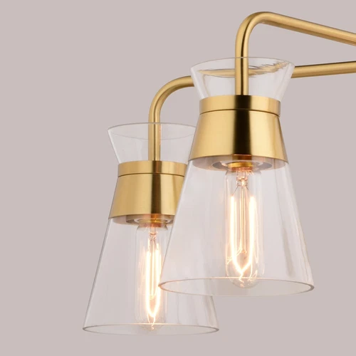 Harper 27-in. W 5 Light Chandelier Natural Brass - Picture 3 of 6