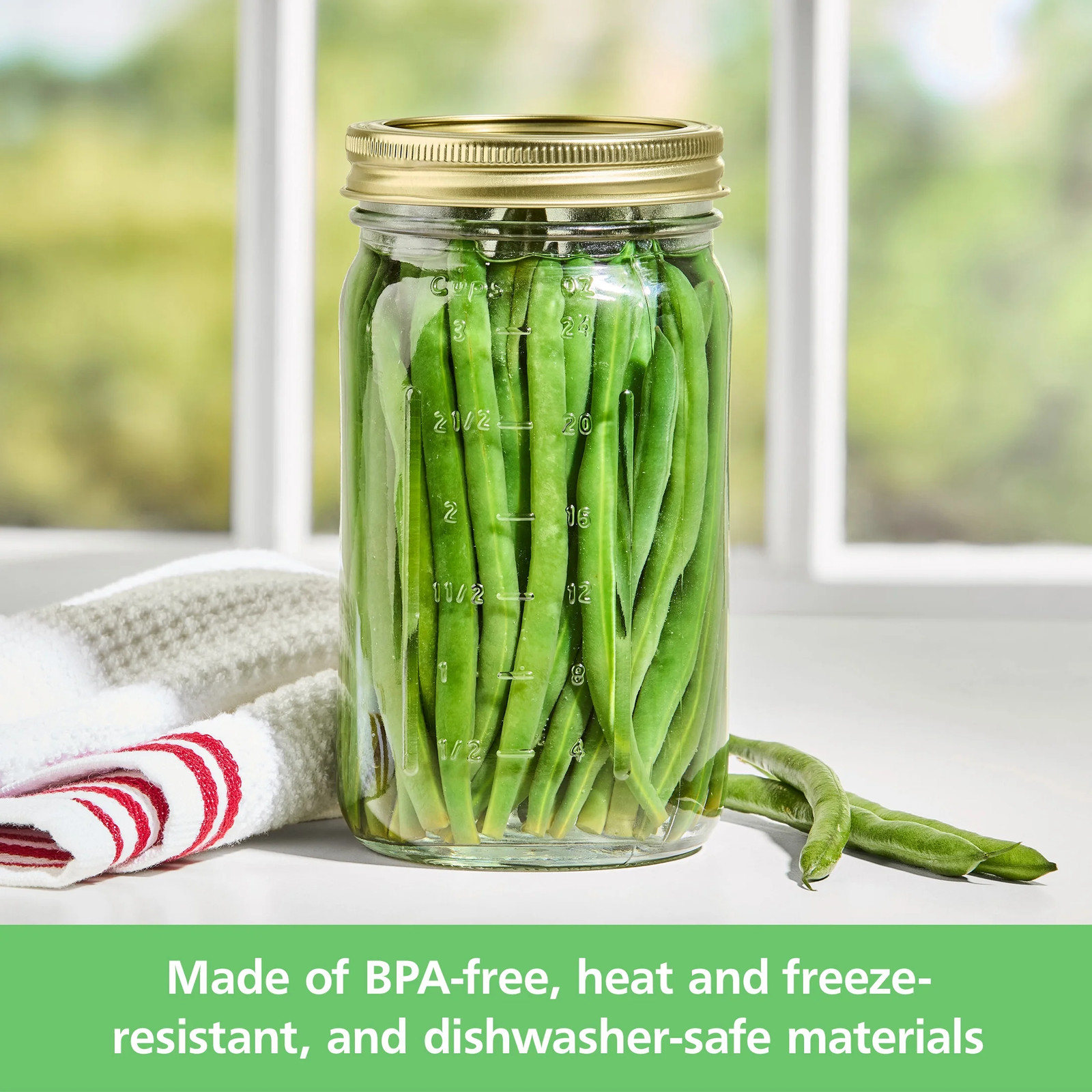 Large 32 Oz Wide Mouth Mason Jars 12Pk, Quart Canning Jars and Lids, Bulk Glass 