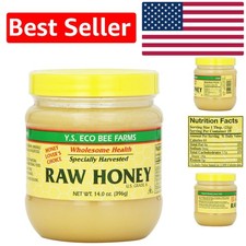 YS Organic Bee Farms 14 oz Raw Honey - Sustainable, Health-Boosting Sweetener