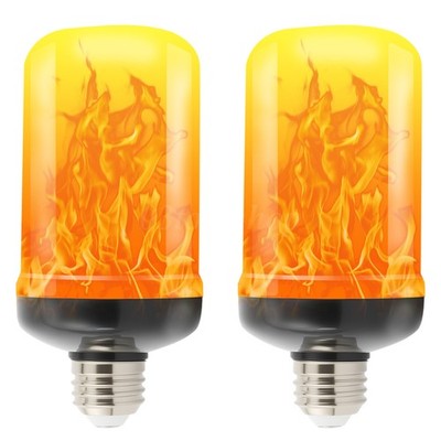 LED Flame Effect Light Bulb 2-12Pack, Simulated Nature Fire Flicker Lamp 4 Modes