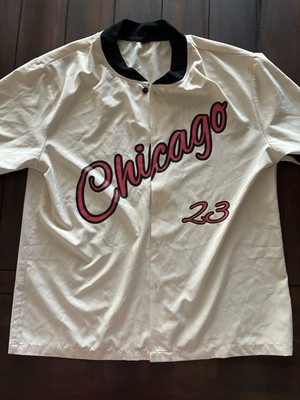 SHEIN Shirt Chicago #23 Beige Medium Button Up Bowling Shirt Leightweight