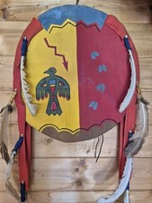 Old Native American Ceremonial Shamanic Medicine Raw Hide Shield Thunderbird