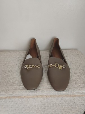 H&M Women's Leather Beige Slip-On Shoes Size 8.5 EUR 40