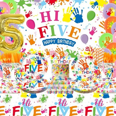 Hi Five 5th Birthday Party Decoration Supplies Set Serves 20 Boys Girls