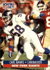 1991 PRO SET Sports Card #56 - CARL BANKS, New York Giants - Linebacker