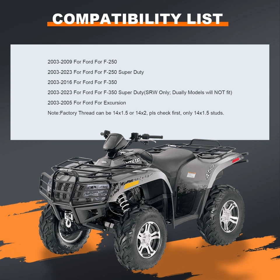 Espaciadores de rueda 4 piezas 14x1,5 8x170 mm 3" para Ford F-350 Super Duty SRW solo 2003-2022 Foto 2 de 4