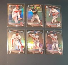 6 Lot 2025 Bowman Chrome prospect Reptilian Refractor Quinn Mathews Conrad Cason