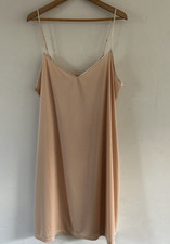 Ladies Size 24 Nude Satin Full Slip