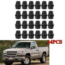 24pcs Wheel Lug Nut Cap Cover Black For Chevrolet Gmc 1500 2500 Truck 15646250